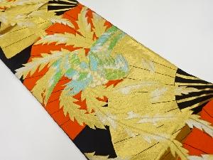 リサイクル　扇に鳳凰模様織出し袋帯